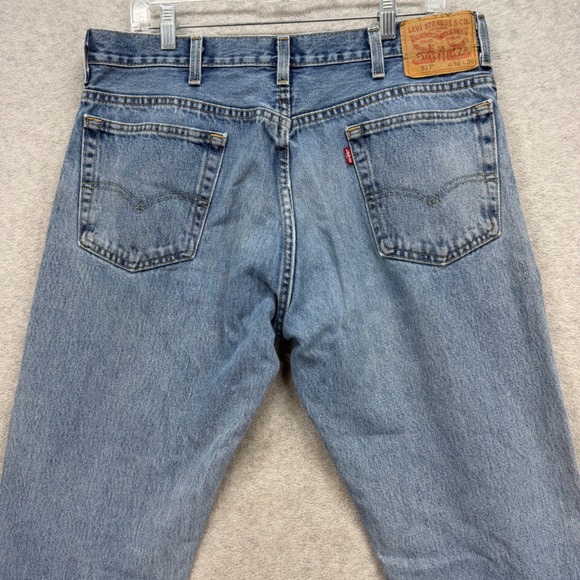 Levis 517 Bootcut Jeans Mens 36x36 Blue Denim Pants Distressed Ripped Cowboy - Picture 11 of 13